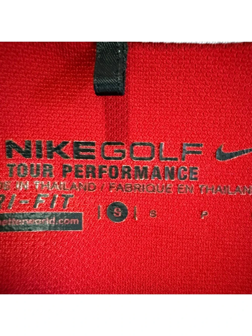 Nike Golf Tour Performance Dri-Fit Red Long Sleeve Pullover Top Small
